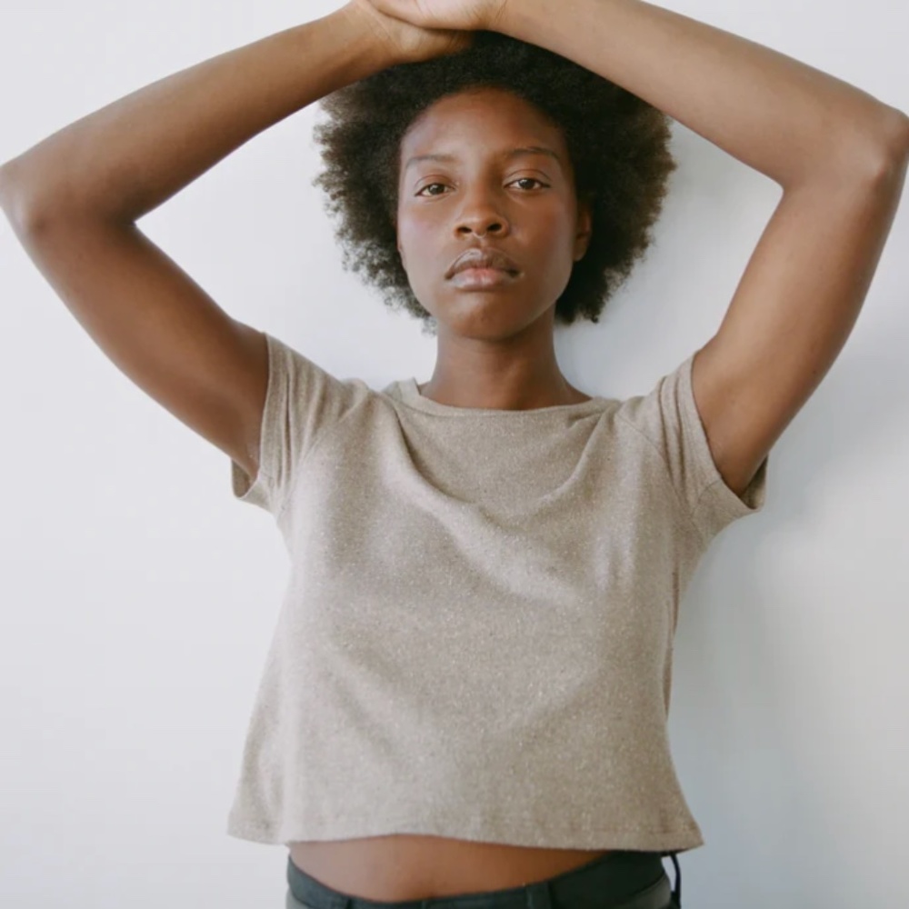 OZMA of California cropped Lou Tee in Twig Heather Women’s S
